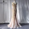 イブニングドレスOuro Vestidos de joite Sereia Um Ombro Barato joite Glitter Elegante Longo Festa Dourado Lantejouras VestidoフォーマルTule