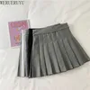 Werueruyu zomer vrouwen rokken koreaanse hoge taille plaid mini rok vrouwen schoolmeisjes sexy schattige geplooide rok met rits 210608