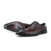 Echtes Leder Lace Up Dress formale Schuhe Chef Elegante Spitz-geschäftsbüro Oxford-Gents Anzug Soziale Schuhe für Männer D11