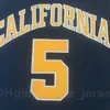 NCAA California Altın Ayılar Koleji 5 Jason Kidd Jersey Erkekler Basketbol Üniversitesi Siyah Takım Renk Spor Hayranları için Nefes Gömlek Saf Pamuk Kaliteli