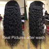 Lace Wigs Transparent Water Wave Front Wig 180 Density Wet And Wavy Curly Human Hair T Part12090832571086