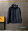 Mens Mode Designer Långärmad Coat Pocket Jackor Svartvit för Windbreaker Coats Män Hooded Trend Clothes