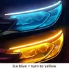 Strips 2pcs LED DRL Car Daytime Running Light Flexible Waterproof Strip Auto Headlights White Turn Signal Yellow Brake Flow Lights6763936