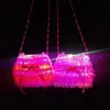 Party Decoration Glowing Bag LED Light Up Handbag Toys Lace Clear Plastic Crossbag With Beaded Sash Kids Holiday Birthday Gift 2pcs/lot