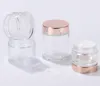 2022 Nouveau JAR de crème de verre dépoli Clear Cosmetic Bottle Lotion Balm à lèvres avec couvercle en or rose 5g 10g 15g 20g 30g 50g 100g