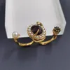럭셔리 디자이너 보석 여성 반지 로고 우표 결혼식 반지가있는 다이아몬드 반지 Fahion Style 224m