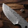 Xituo fixo fixo faca de bolso Damasco faca de aço sobrevivência caça camping facas ao ar livre ferramentas de eDC afiado chef faca de fruta