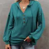 5xl Oversize Women Plus Size Hooded Sweatshirts Loose Pullovers Casual Button Hoodes Långärmad Solid Tunna Höst Toppar 2020 Ny Y0820