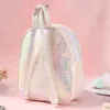 Nette Einhorn Mochilas Wasserdichte PVC Schule Tasche Gelee Rucksack Kinder Kinder Schöne Tier Laser Rucksäcke Mode Cartoon Purse186g