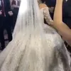 Wspaniałe suknie ślubne Arabia Princess Koraliki 3D płatki koronkowe aplikacje balowe z ramią