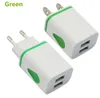 Flitslicht Dual USB-poorten Universele VS EU AC Home Wall Charger Adapter Power 2.1A + 1A voor Samsung Note10 S10 S9 S8 Note9 Note8 HTC Xiaomi