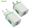 Flash Light Dual USB-portar Universal US EU: s AC Home Wall Charger Adapter Power 2.1a + 1a för Samsung Not10 S10 S9 Note9 Note8 HTC Xiaomi