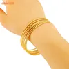 2mm 6pcs New Gold Indian Bangles Africa Jewelry Colore giallo Catena a mano Dubai Bangles per le donne Regali di nozze Q0719