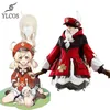 Game Genshin Impact Klee Costume Cosplay Halloween impreza Kobiety Dress Full Set Y0903