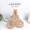 Europe Crystal Apple Pear Pineapple Crafts Creative Fruits Miniatyr Figuriner Tabletop Ornaments Hem Dekoration Tillbehör