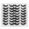 New Arrival 16 Pairs Thick Natural Mink False Eyelashes Set Soft & Vivid Multilayer Reusable Handmade 3D Fake Lashes Extensions Curly Crisscross Eyes Makeup