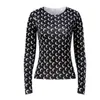 夏のデザイナームーンプリントTシャツ女性2021レディラウンドネック長袖アイスシルクトップレディースアンダーウェア衣類Y2K TシャツX0628
