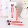 Skin Detox Tool Natural Stone Face Roller Electric Rod Massager Remove Wrinkle Crystal Rose Quartz Facial Massage Roller Healing Health Gift