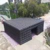 NY ARRIVER Black 8x8x3,8m svart kubtält Uppblåsbar kubik Marquee House Square Party Cinema Building anpassad