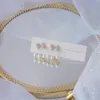 Stud 14k Gerçek Altın Kaplama Moda Takıları Zarif Microinlaied Zirkon Yay İnci Küpeleri Kadın Holidaty Günlük Kuarku 6.5553294