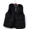 Winter Female Fur Vest Coat Warm White Black Gray Jacket Large Size 2XL Sleeveless 210915