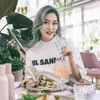 Fashionable Fresh Letter Printing White Loose Short-Sleeved Mid-Lend Men and Women Par T-Shirt 210722