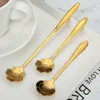 Stainless Steel Coffee Milk Tea Stirring Spoon Dessert Ice Cream Jelly Fruit Small Spoons Multifunction Drink Mixing Milkshake Scoop Kitchen Tableware ZL0253