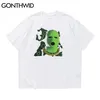 Streetwear Tshirts Hip Hop Face Mask Short Sleeve Tees Shirts Harajuku Punk Rock Casual T-shirts Mode Cotton Tops 210602