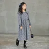 Girl039s Dresses 6 To 16 Years Retro Girls Cotton Plaid Midi Dress Teen Autumn School Children Kids Clothes 2021 Buttons65136948642