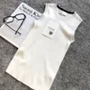 T-shirt damski Top Tank Camis marka bawełna seksowny haftowany biustonosz Camisole list krótki rękaw pępek mocno