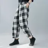 Urban Oversize Plaidbyxor för kvinnor 2021 Koreanska mode harajuku Kvinnors byxor Streetwear Summer Casual Wide Kvinna Kläder Q0801