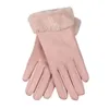 Five Fingers Gloves 1 Pair Fashion High Quality Women Imitation Leather Autumn Winter Warm Fur Mittens2021 Gift