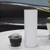 7 Gökkuşağı Renkleri! Süblimasyon Boşlukları Kupa 20 oz Snack Düz Sıska Tumbler Kapaklı Saman Paslanmaz Çelik Çift Duvarlı Yalıtımlı Vakum Su Şişeleri DIY Özel