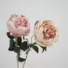 En falsk blomma lång stam höst peony 24 "lngth simulering scorched rosor för bröllop hem dekorativa konstgjorda blommor