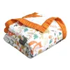 6 слоев Супер мягкий широкий бордюр хлопчатобумажный мусульвинский пелена для доски единорога коляска для баня полотенце ребенка, получающее одеяло 210309