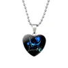 2021 new Pendant Necklaces for Women Lady Girls Men Metal Glass Heart Design Zodiac Fashion Sweater Jewelry Gift Silver Beads Chain