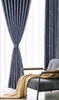 Gardin Drapes 80% -90% Skuggning Jacquard Gardiner Lyxig Modern Blackout För Vardagsrum Striped Mönster Fönster Sovrum