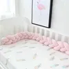 1M/2M/3M/4M Baby Bett Stoßstange Geflecht Knoten Lange Handgemachte Geknüpfte Weben Plüsch baby Krippe Protector Infant Knoten Kissen Zimmer Dekor 211029