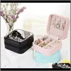 Portable Zipper Pu Leather Travel Jewelry Storage Box Rings Earrings Necklace Organizer Gift Display Case Travel Accessories Holder 0A Eegk2