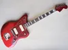 Metal Red Electric Guitar with P90 Pickups,Rosewood Fretboard,Red Pearl Pickguard,Offering Customized Service