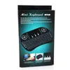 ABD Stok Mini I8 2.4 GHz 3-Renkli Arka Işık Kablosuz Klavye TouchPad ile Siyah A092689