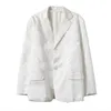 ゴシックヴィンテージ女性のジャケット長袖レトロなシルキーサテンブレザー女性ファッション中国のドラゴンプリントホワイトウアウトウェア210930
