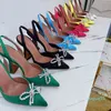 여름 하이힐 샌들 샌들 여성 Baotou 실크 표면 10cm 중공 활 다이아몬드 뾰족한 여성 신발 색상