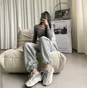 Gray Sweatpants Women Baggy Harem Pants Wide Leg Sweat Oversized Harajuku Joggers Woman High Waisted Black Trousers 210925