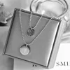 Pendant Necklaces Round Medal Queen Coin Titanium Steel Double Chains Women Necklace Clavicle Chain Girls Long Sweater248G