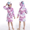 Peignoir d'hiver pour enfants dessin animé animal à capuche maison vêtements chemise de nuit flanelle enfants peignoirs de bain pyjamas cosplay fête 211023