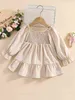 Baby Shirred Flounce Sleeve Ruffle Hemkleding zij