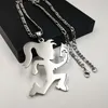 Große 2,5 Zoll hohe Juggalette Charms ICP Hatchetman Girl Halskette Anhänger für Frauen Männer Edelstahl NK Kette 4 mm 24''