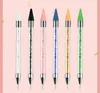 NA026 Doppelseitiger Nagel-Dotting-Stift, Kristallperlen-Griff, Strass-Nieten-Picker, Wachsstift, Nagel-Strass-Perlen-Picker, Acryl