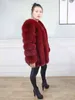 Veste d'hiver en fourrure pour femme, grande taille, manches longues, manteau en cuir véritable, 211110